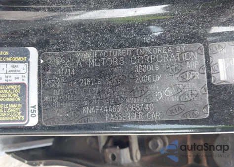 2015 Kia Forte Lx z USA, uszkodzony, nr VIN KNAFK4A63F5368440